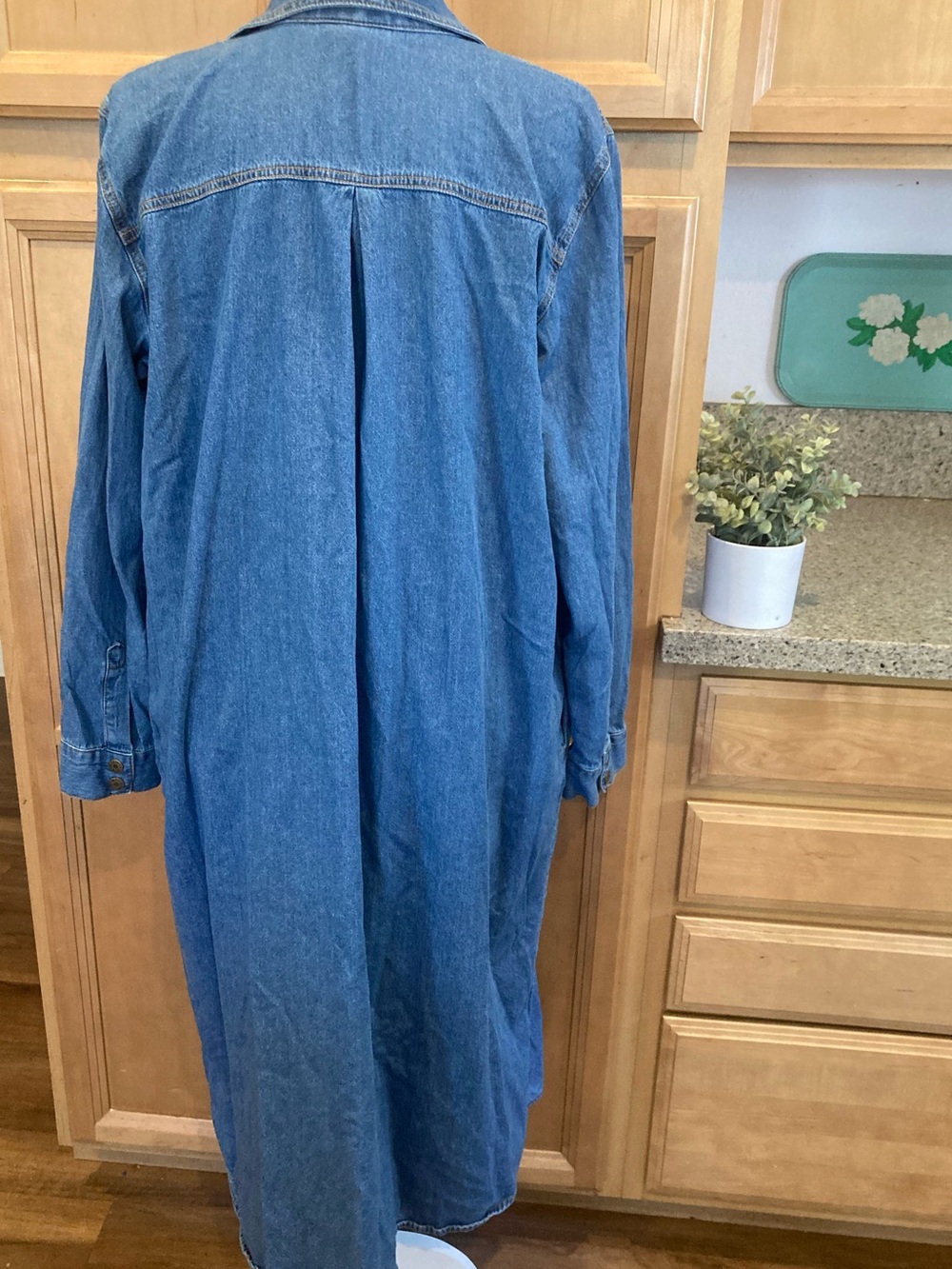 NorthStyle Denim 100% Button-Front Long Sleeve Dress - Picture 5 of 7
